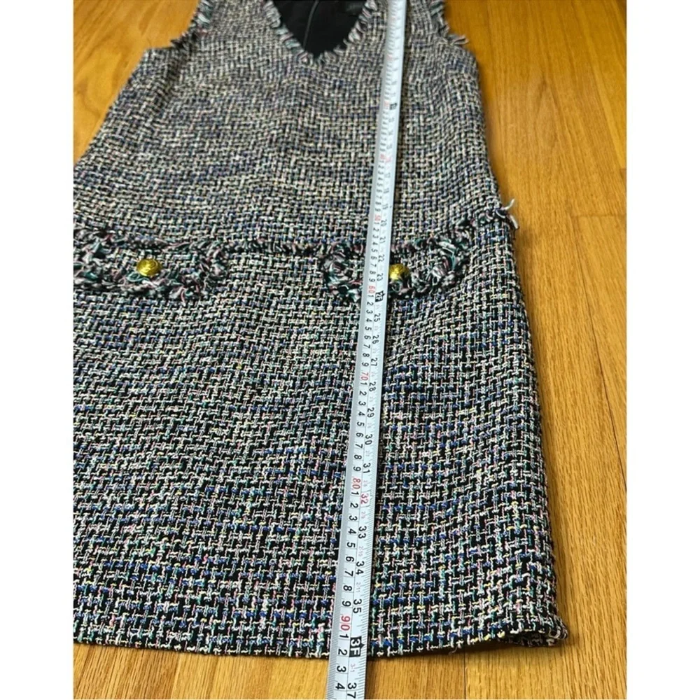 J. Crew Sheath Fringe Tweed Dress